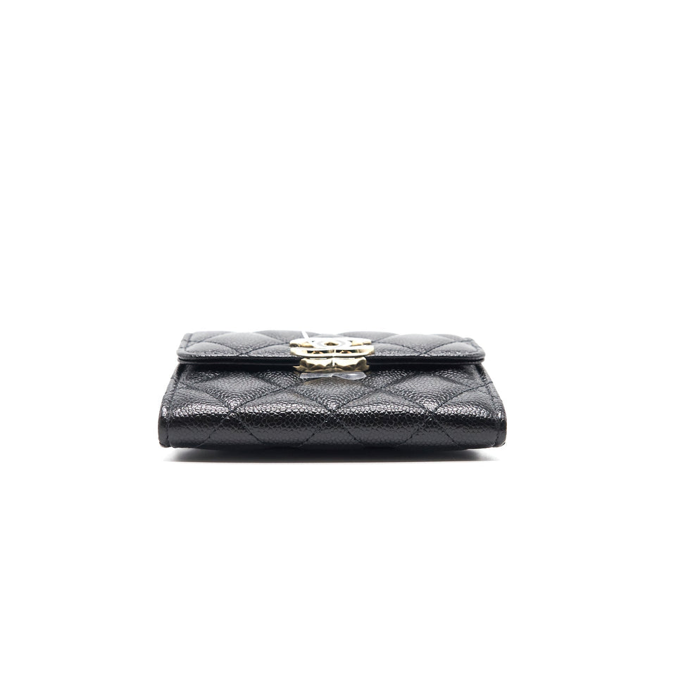 Chanel Caviar Small Flap Wallet With Chain