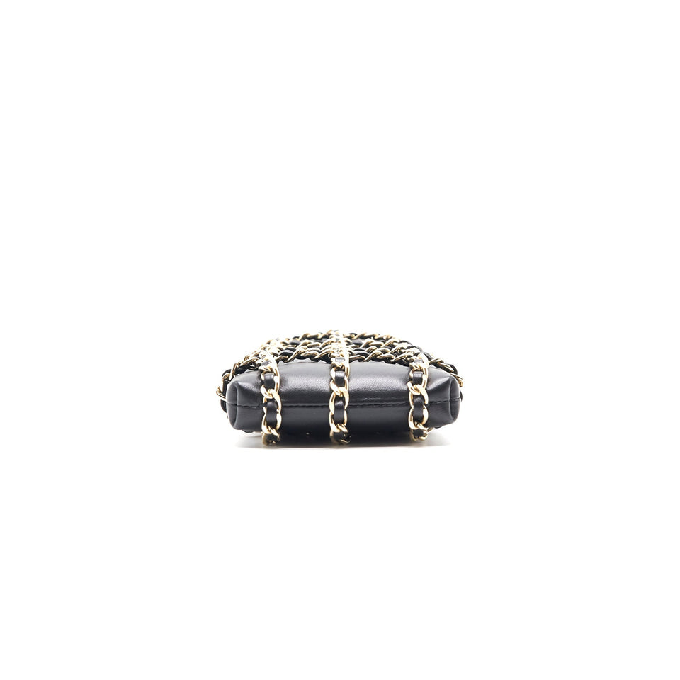 Chanel Gold Clutch O Chain Phone Holder Crossbody Bag