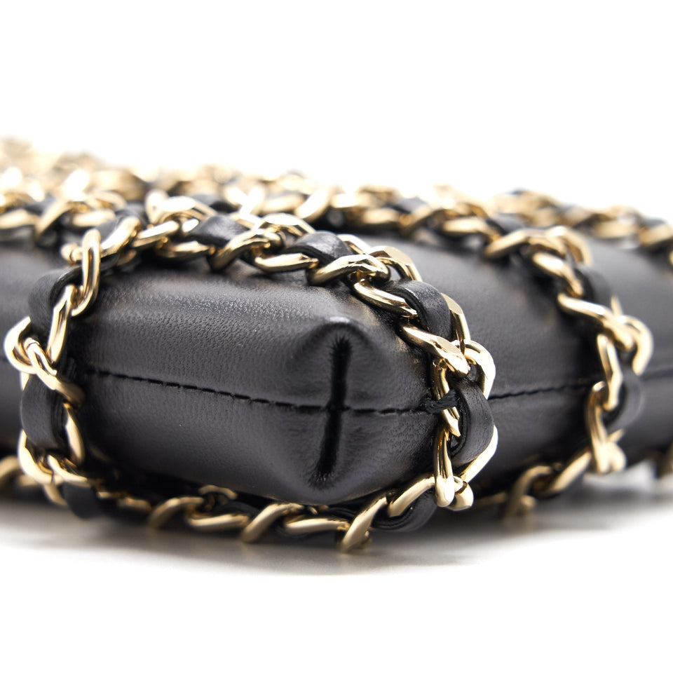 Chanel Gold Clutch O Chain Phone Holder Crossbody Bag