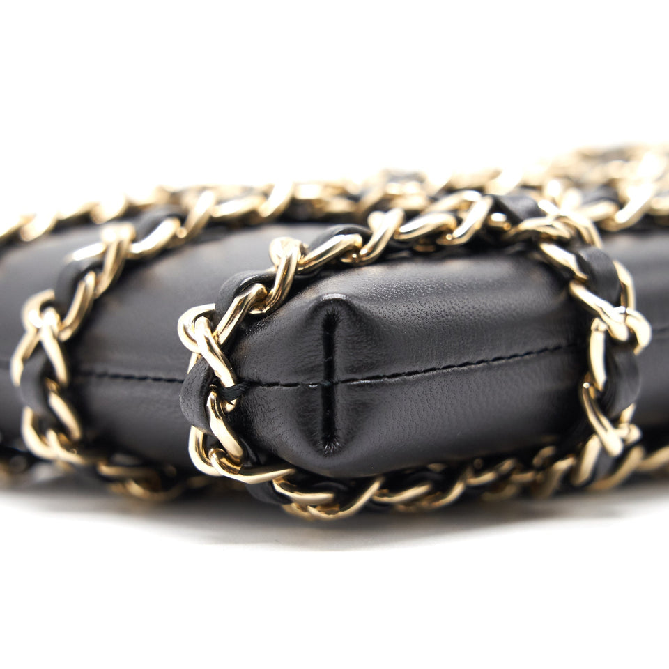 Chanel Gold Clutch O Chain Phone Holder Crossbody Bag