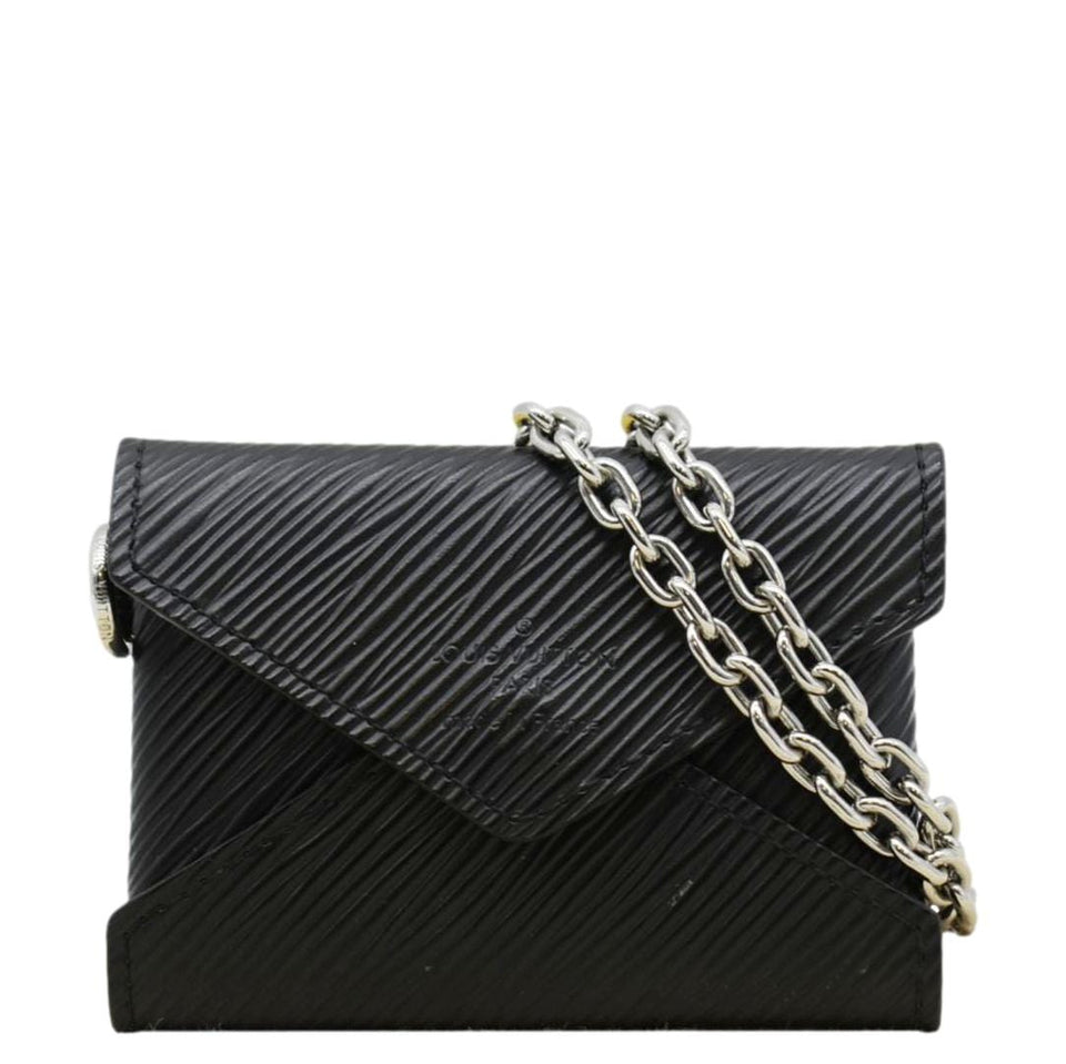 Louis Vuitton Kirigami Necklace Epi Leather Clutch Black