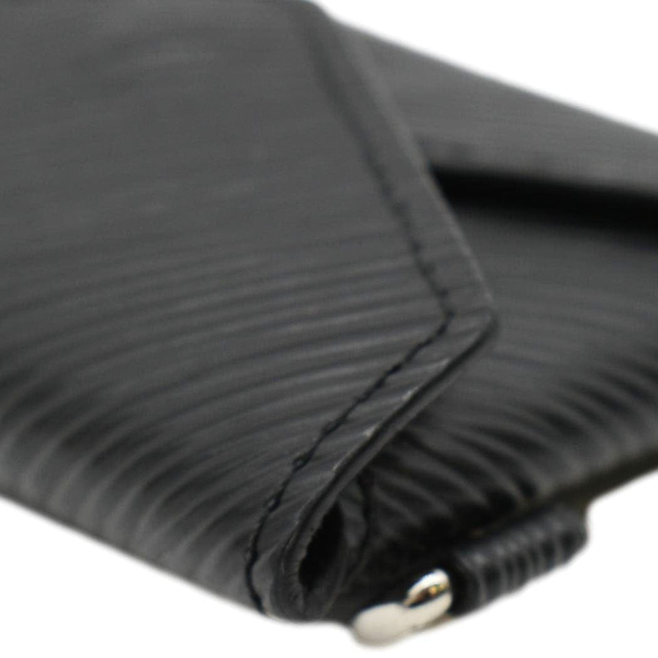 Louis Vuitton Kirigami Necklace Epi Leather Clutch Black