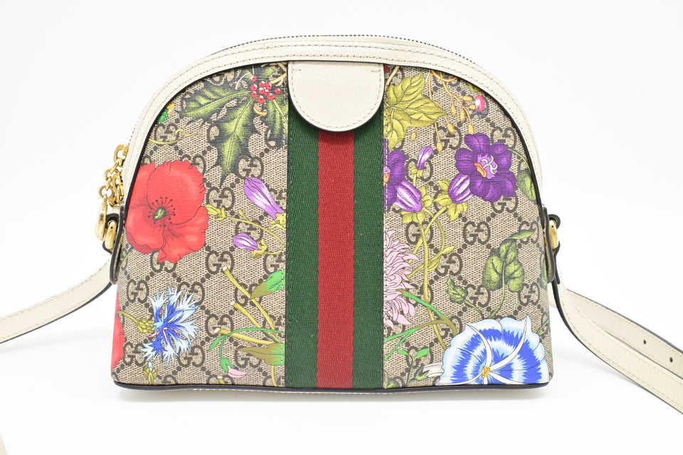 Gucci Ophidia Flora Crossbody in GG Canvas