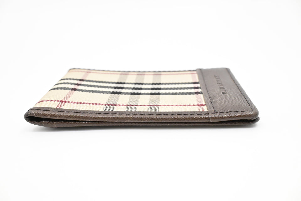 Burberry Card Case in Beige Check Canvas