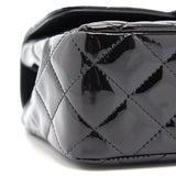 Chanel Mini Rectangular Flap Bag Patent Leather Black with L