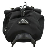 Prada Double Pocket Mini Nylon Backpack Crossbody Bag Black