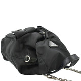 Prada Double Pocket Mini Nylon Backpack Crossbody Bag Black