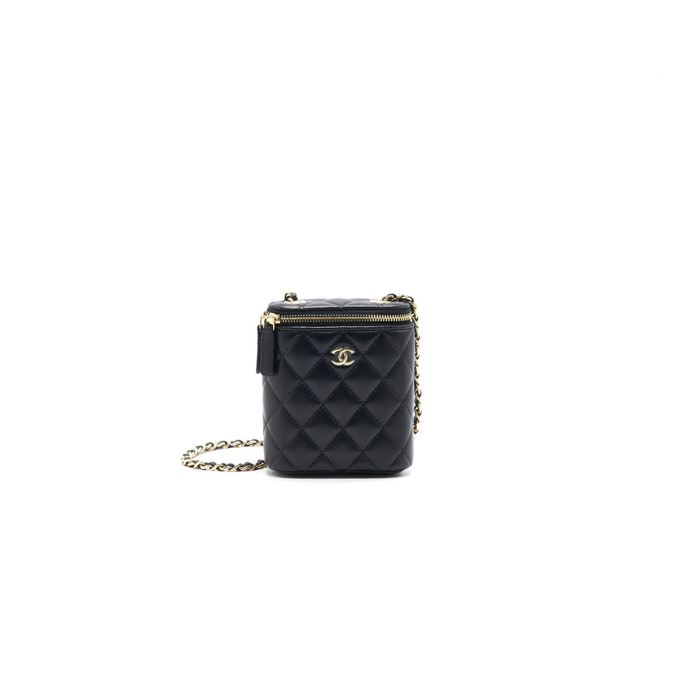Chanel 21C Long Vanity with Chain Lambskin Black with L