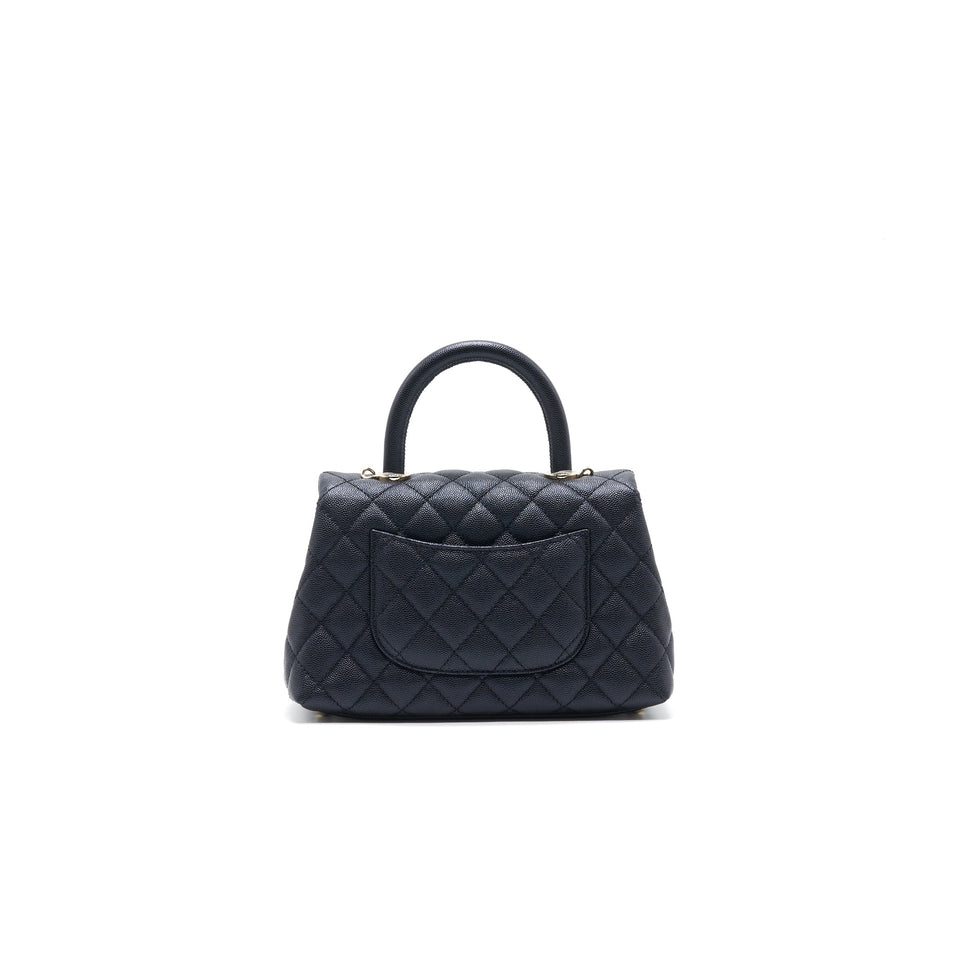 Chanel Mini Coco Handle Iridescent Navy L