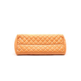 Chanel Just Mademoiselle Patent Bowling Bag Orange Pink