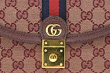 Gucci Ophidia Top Handle Bag in Burgundy GG Canvas & Leather