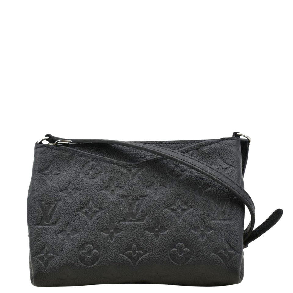 Louis Vuitton Pallas Monogram Empreinte Clutch Crossbody Bag Black