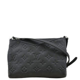 Louis Vuitton Pallas Monogram Empreinte Clutch Crossbody Bag Black