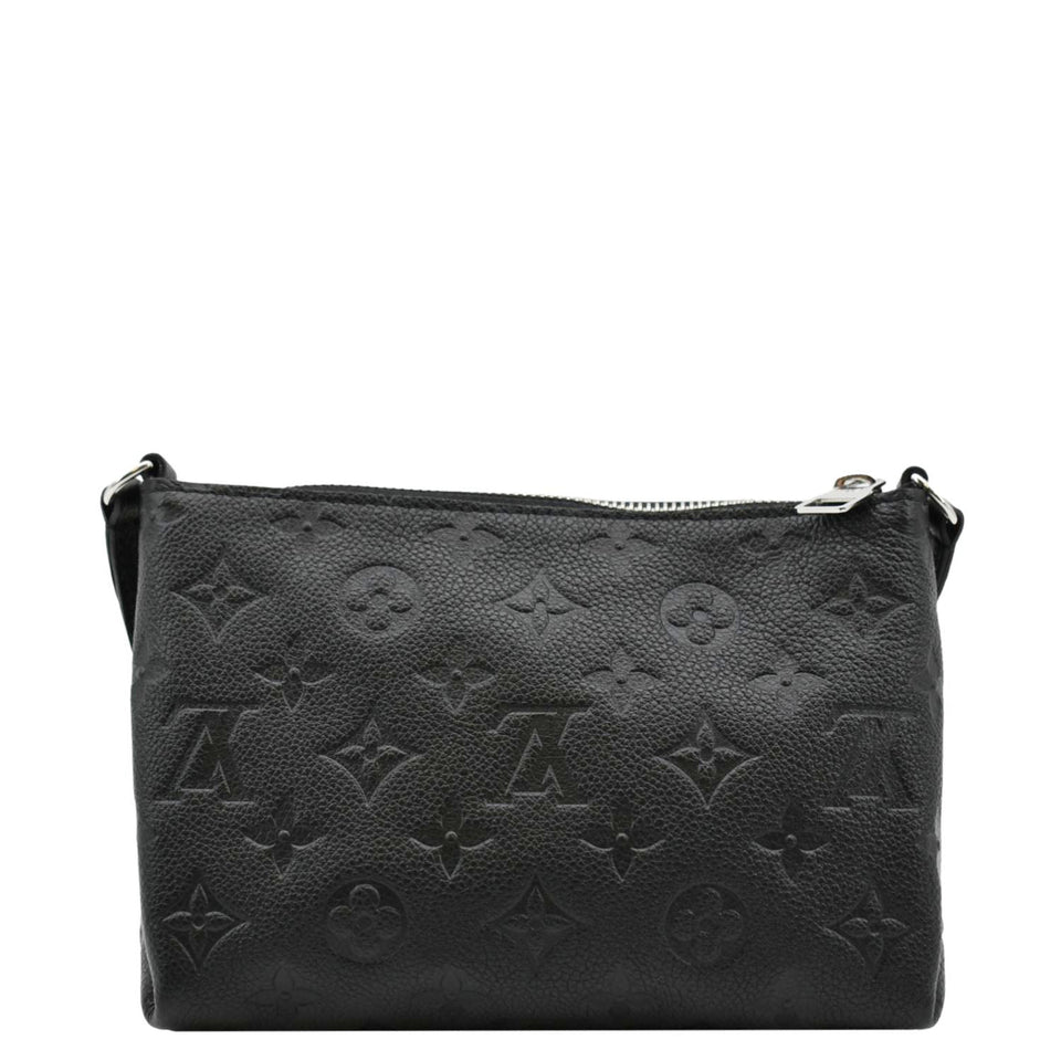 Louis Vuitton Pallas Monogram Empreinte Clutch Crossbody Bag Black