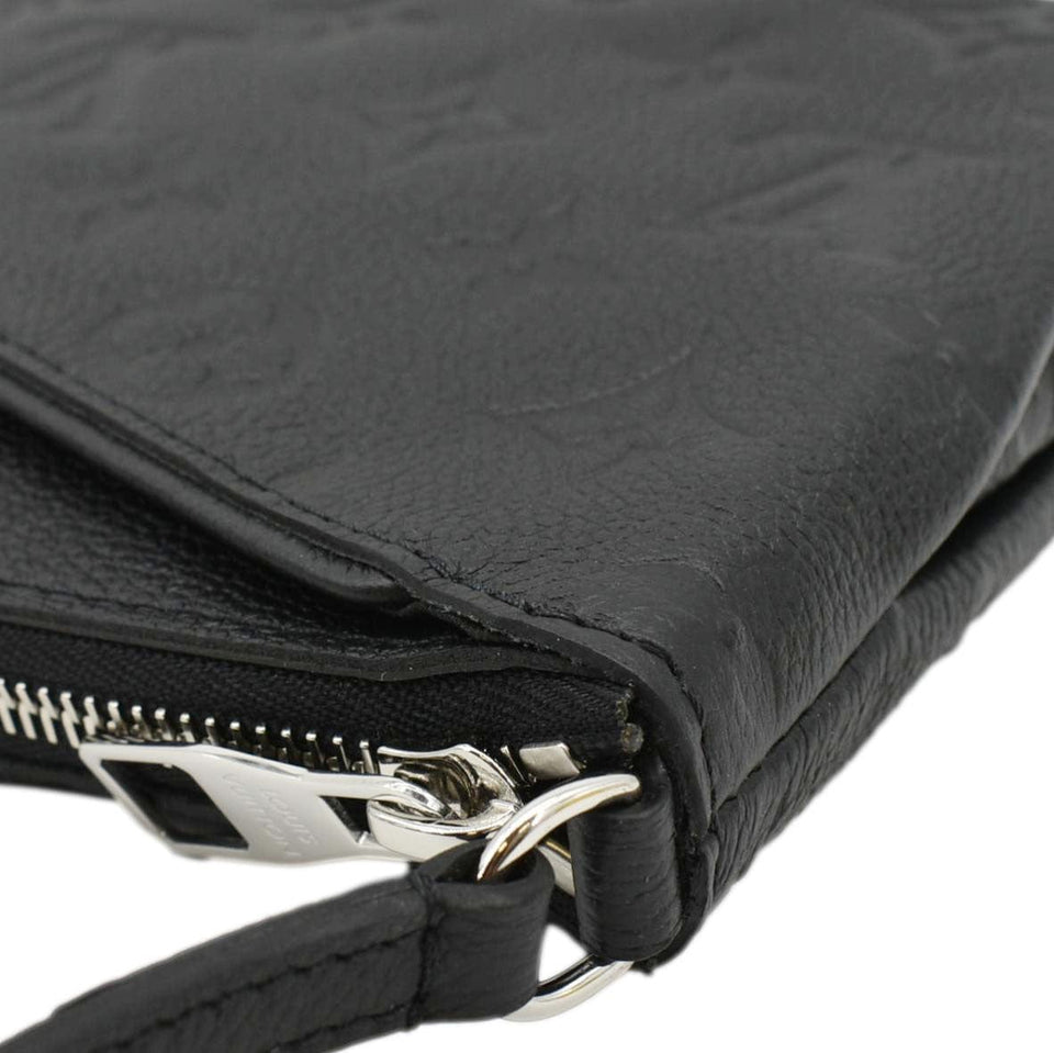 Louis Vuitton Pallas Monogram Empreinte Clutch Crossbody Bag Black