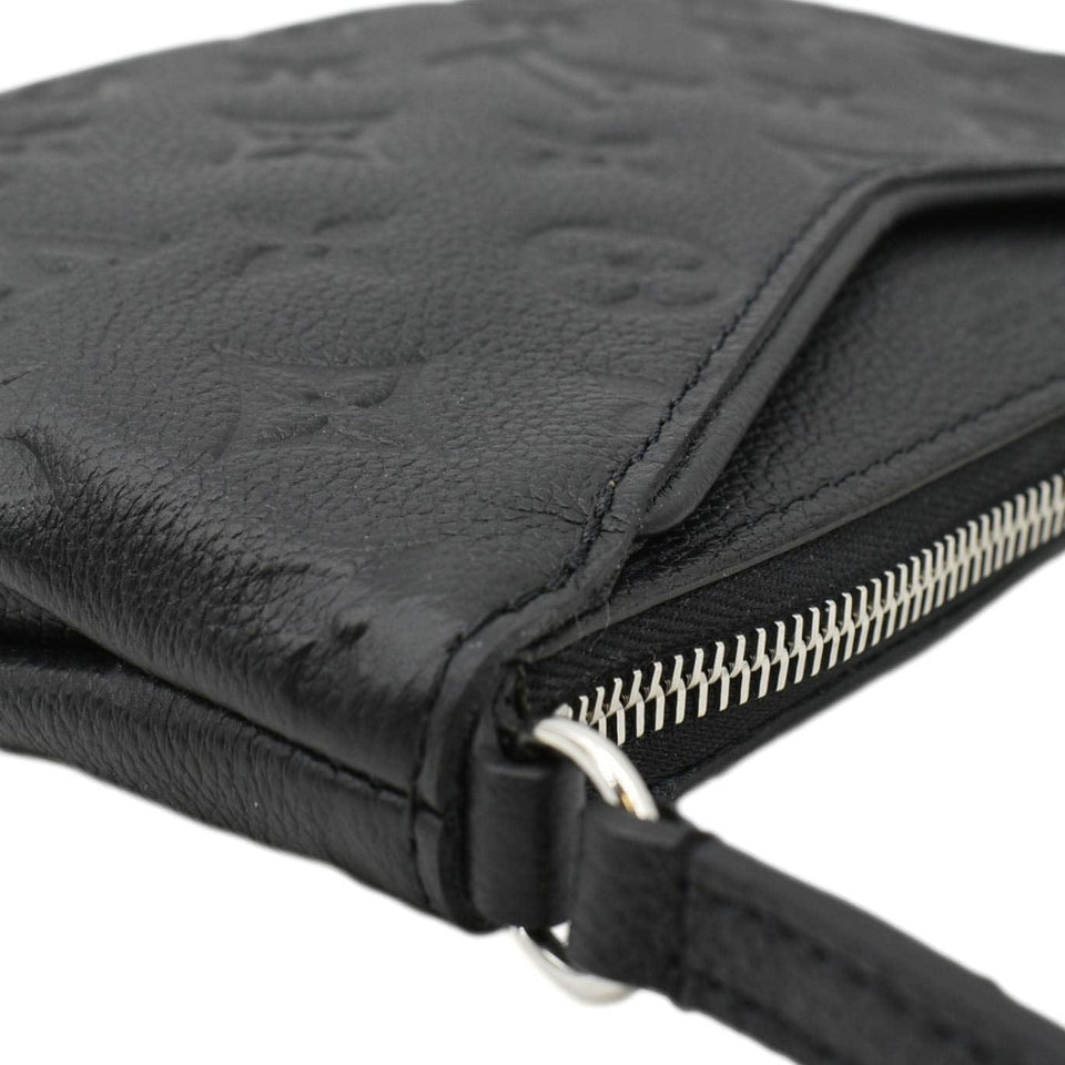 Louis Vuitton Pallas Monogram Empreinte Clutch Crossbody Bag Black