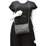 Louis Vuitton Pallas Monogram Empreinte Clutch Crossbody Bag Black