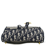 Christian Dior Saddle Slim Oblique Canvas Crossbody Bag Navy Blue