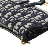 Christian Dior Saddle Slim Oblique Canvas Crossbody Bag Navy Blue
