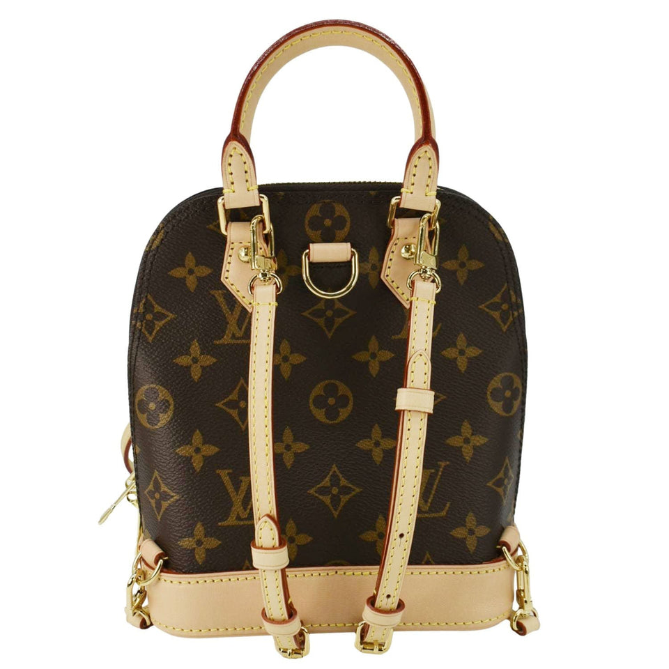 Louis Vuitton Alma Monogram Canvas Backpack Brown
