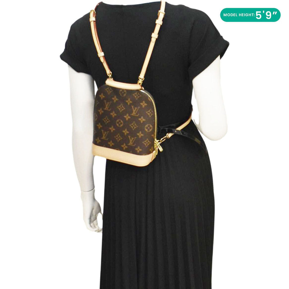 Louis Vuitton Alma Monogram Canvas Backpack Brown