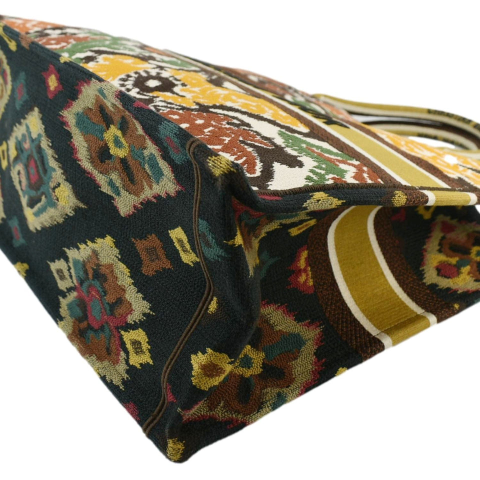 Christian Dior Book Large Embroidered Paisley Tote Bag Multicolor