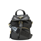 Prada Re-Nylon Brushed Leather Crossbody Backpack Black