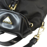 Prada Re-Nylon Brushed Leather Crossbody Backpack Black
