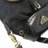 Prada Re-Nylon Brushed Leather Crossbody Backpack Black