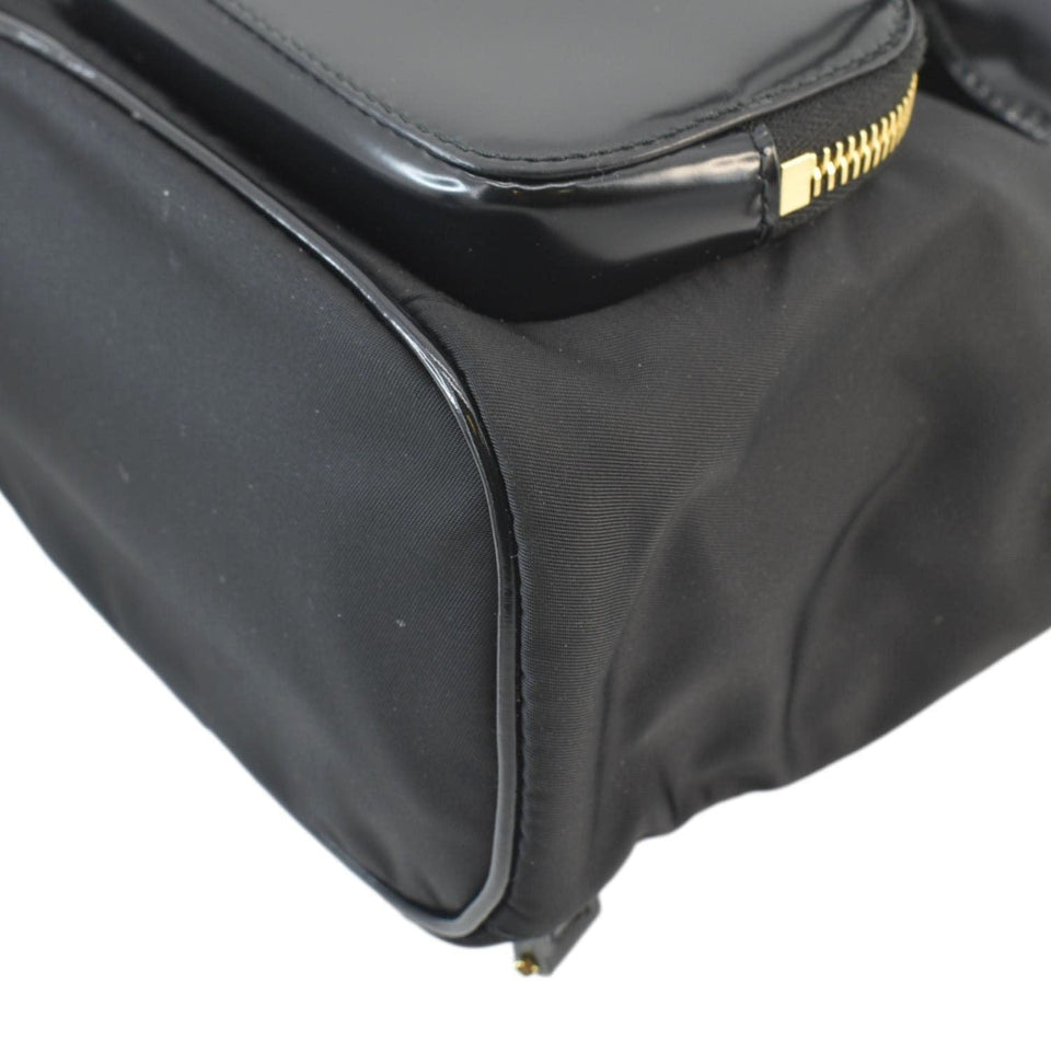 Prada Re-Nylon Brushed Leather Crossbody Backpack Black
