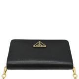 Prada Wallet on Chain Leather Clutch Crossbody Bag Black