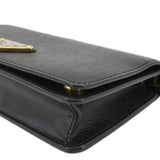 Prada Wallet on Chain Leather Clutch Crossbody Bag Black