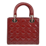 Christian Dior Medium Lady Dior Leather Shoulder Bag Red