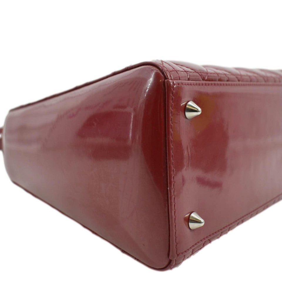 Christian Dior Medium Lady Dior Leather Shoulder Bag Red