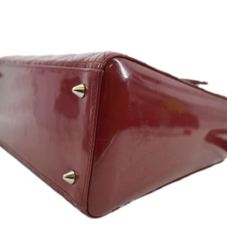 Christian Dior Medium Lady Dior Leather Shoulder Bag Red