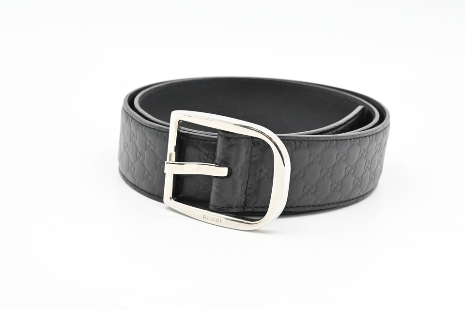 Gucci Belt in Black MicroGuccissima Leather