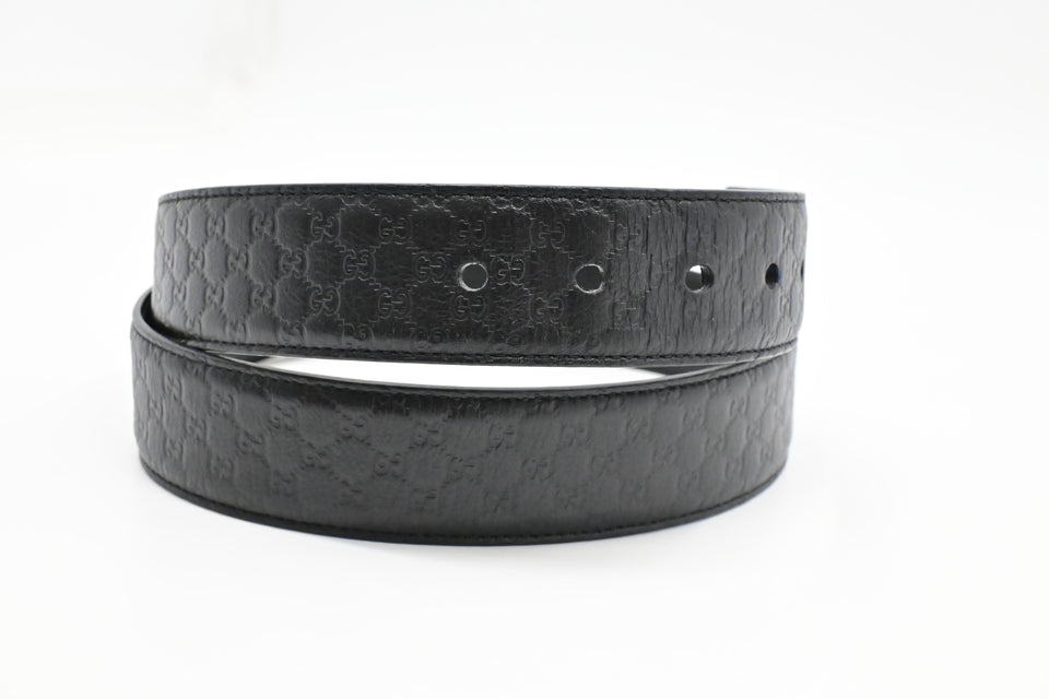Gucci Belt in Black MicroGuccissima Leather