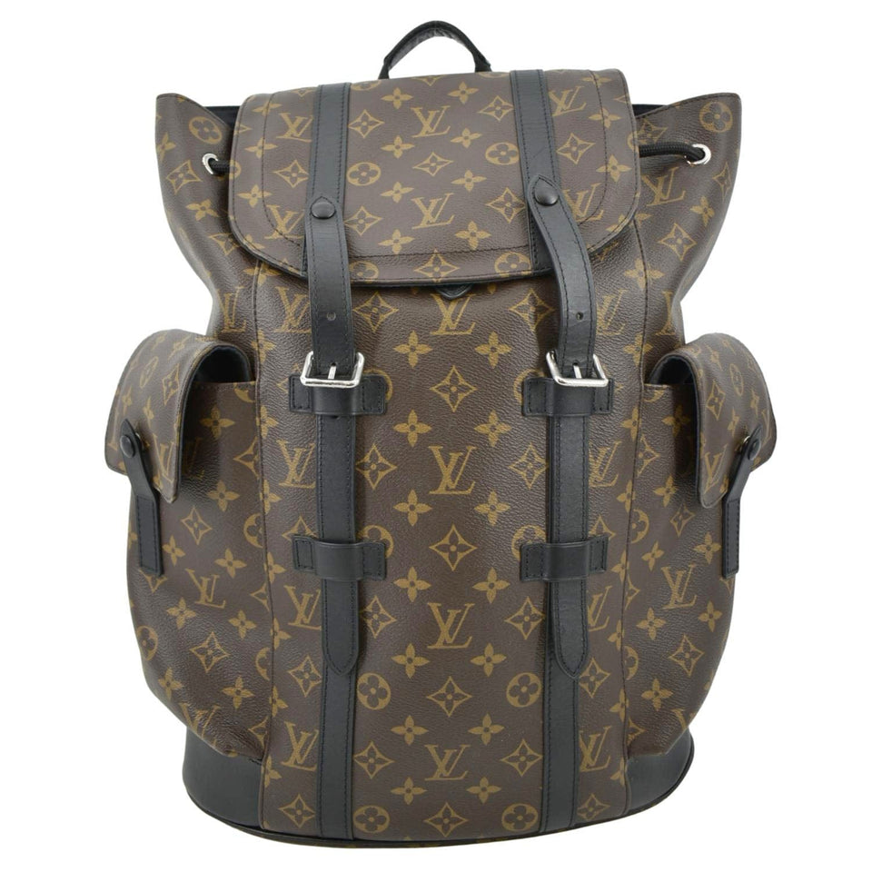 Louis Vuitton Christopher Monogram Macassar Canvas Backpack Bag Brown