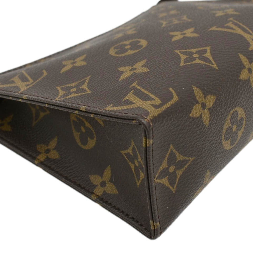 Louis Vuitton Toiletry 19 Pouch Monogram Canvas Clutch Brown