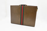 Gucci Sherry Line Briefcase in Brown Leather