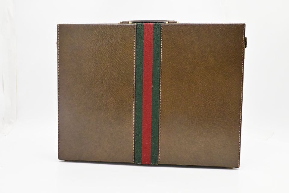Gucci Sherry Line Briefcase in Brown Leather