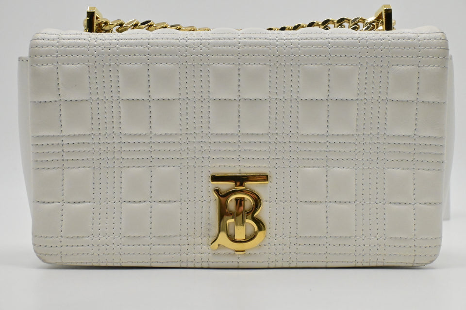 Burberry Lola Crossbody in White Leather