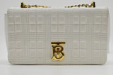 Burberry Lola Crossbody in White Leather
