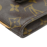 Louis Vuitton Partition Monogram Canvas Wristlet Clutch Bag Brown