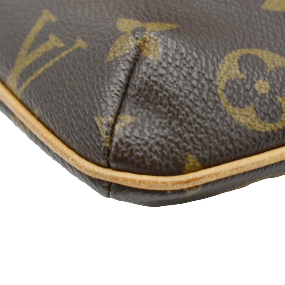 Louis Vuitton Partition Monogram Canvas Wristlet Clutch Bag Brown