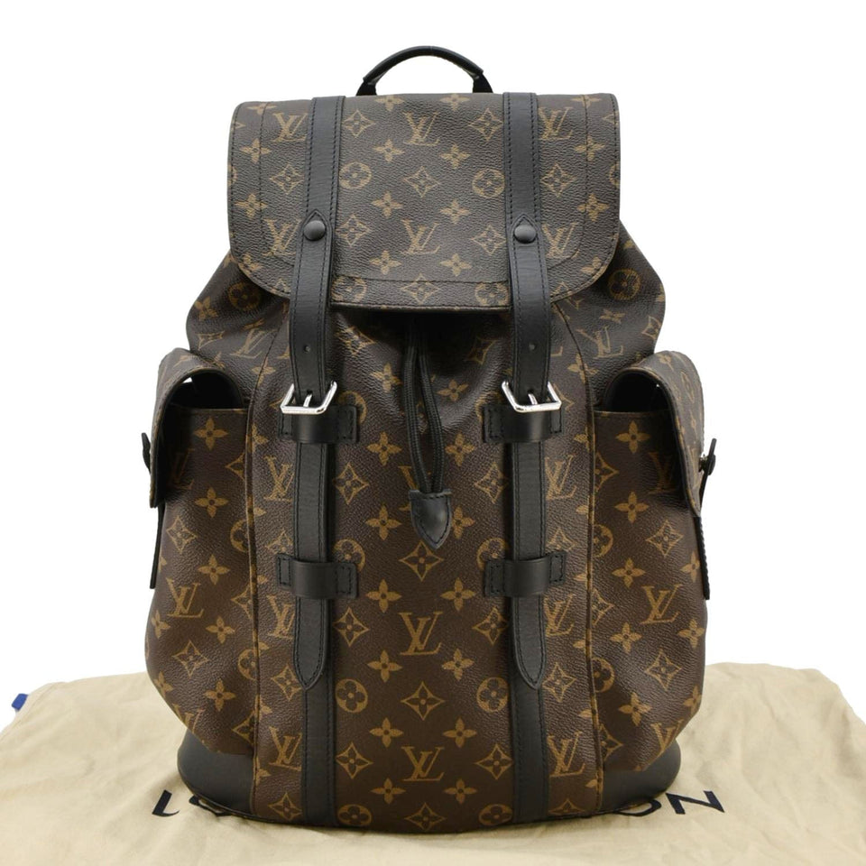 Louis Vuitton Christopher Monogram Macassar Canvas Backpack Bag Brown