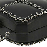 Chanel Minaudiere Lambskin Leather Chain Clutch Crossbody Black