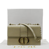 Christian Dior Micro Cannage 30 Montaigne Patent Leather Crossbody Bag Light Beige