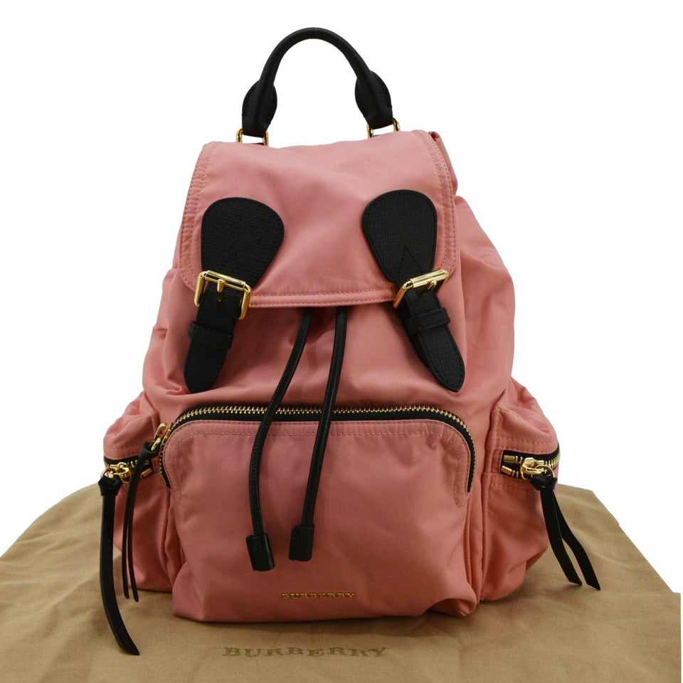 Luxury Burberry Technical Rucksack Nylon Backpack Bag Pink