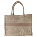 Christian Dior Book Embroidered Canvas Tote Bag Pink